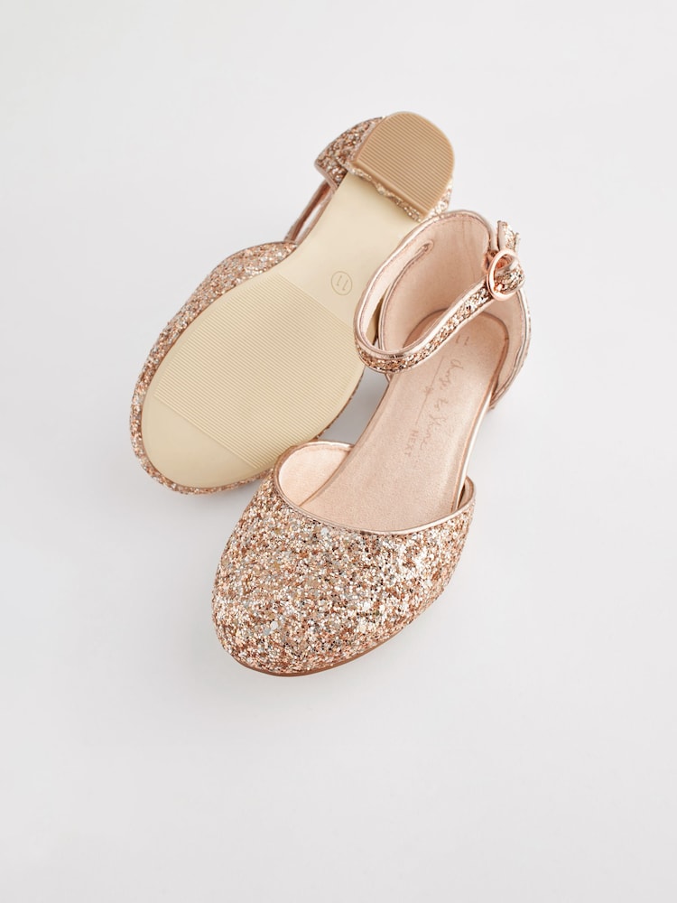 Rose Arany Glitter - Alkalmi ruházat Ankle Strap Alacsony magassarkú cipők Cipők - Image 5 of 10
