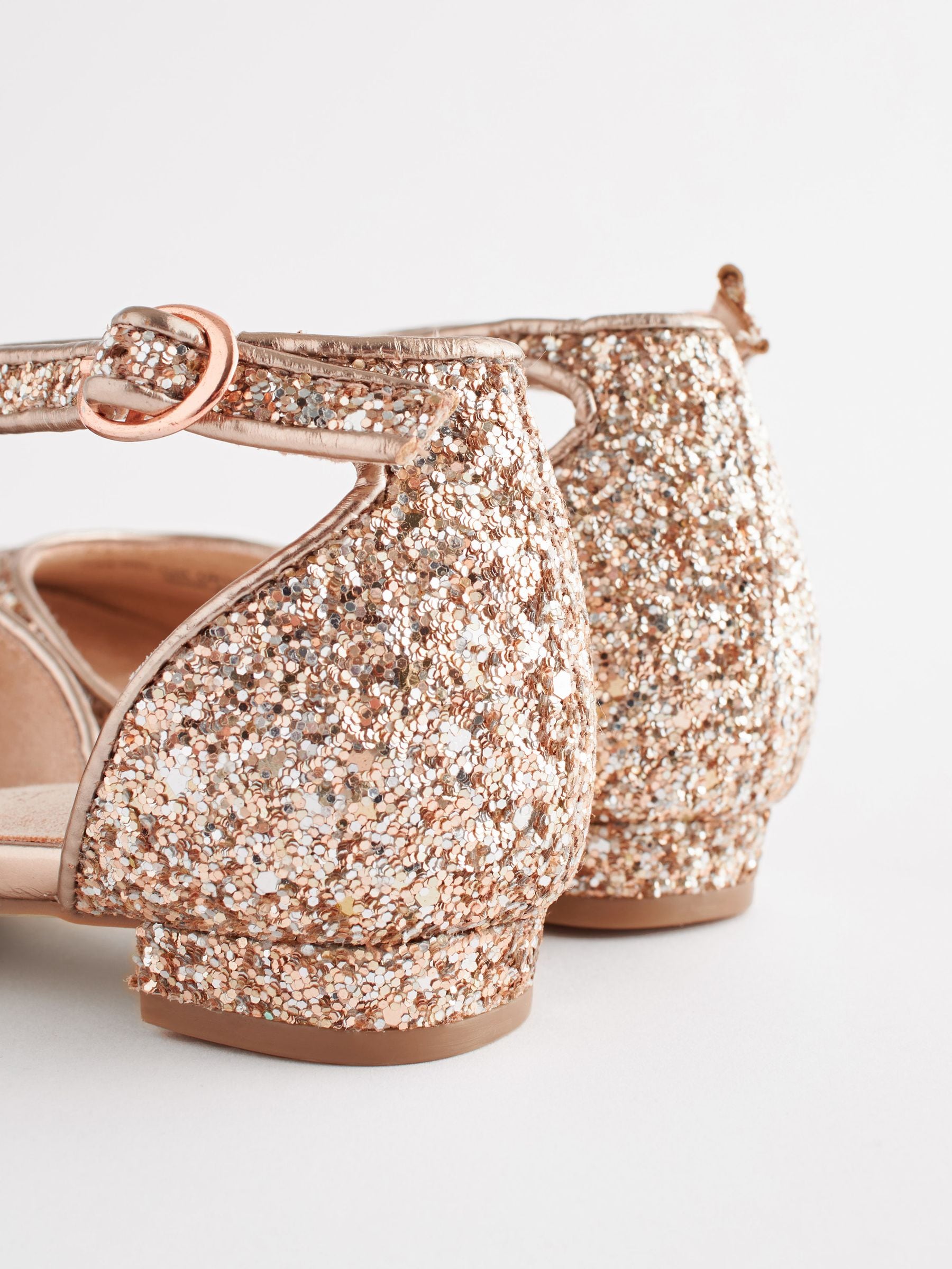 rose gold sparkly flats