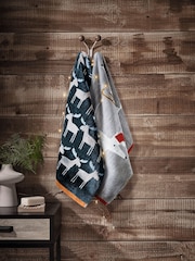 Scion Set of 2 Blue Marty Moose Hand Towels - Image 2 of 3