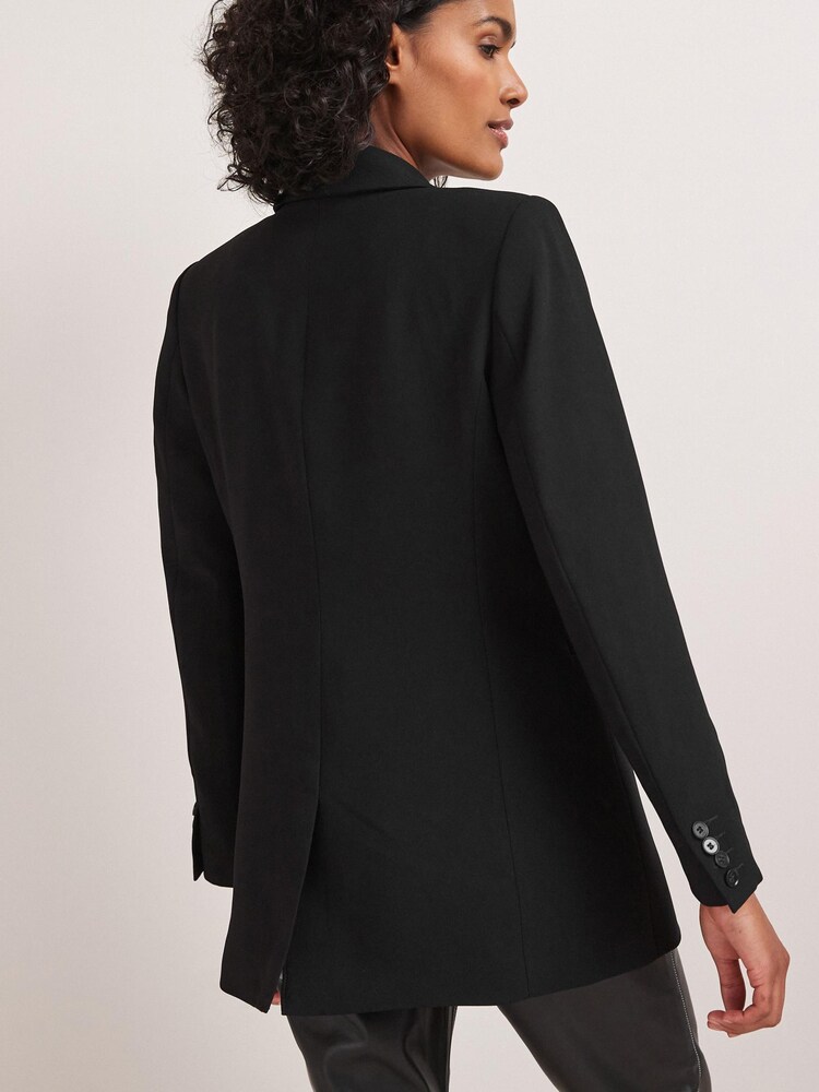 Black Crepe Single Breasted Blazer - Image 2 of 5
