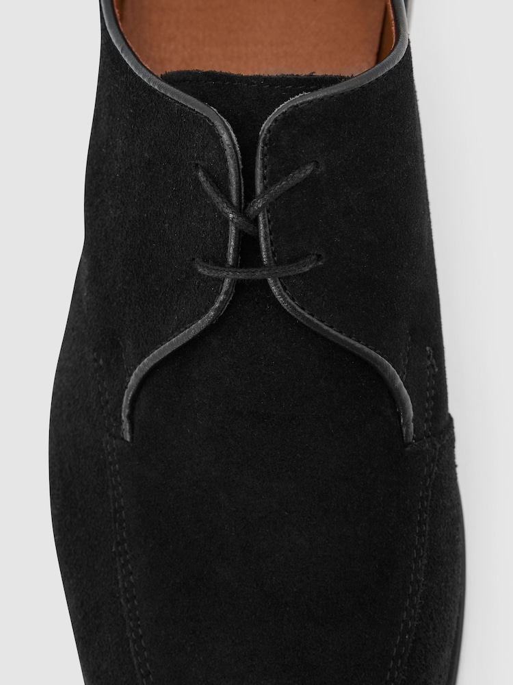 Reiss Black Blake Suede Lace-Up Derby Shoes - Image 6 of 6 Reiss Black Blake Suede Lace-Up Derby Shoes - Image 6 of 6