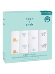 aden + anais Animal Kingdom Cotton Muslin Blankets 4 Pack - Image 2 of 8