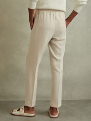 Reiss Cream Hailey Tapered Pull On Trousers - Image 5 of 6