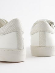 White Wide Fit Signature Leather Side Zip Trainers - Image 5 of 5