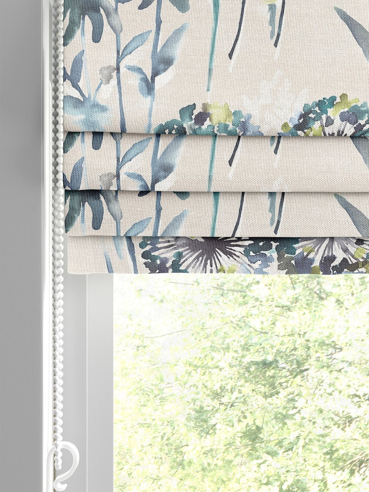 Spa Blue Kewa Made To Measure Roman 100% Cotton Blind - Image 2 of 6
