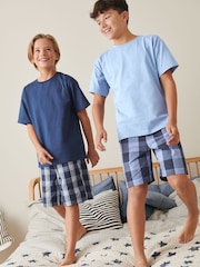 Blau - Karierte, kurze Pyjamas im 2er-Pack (9Monate bis 16 Jahre) - Bild 1 von 6