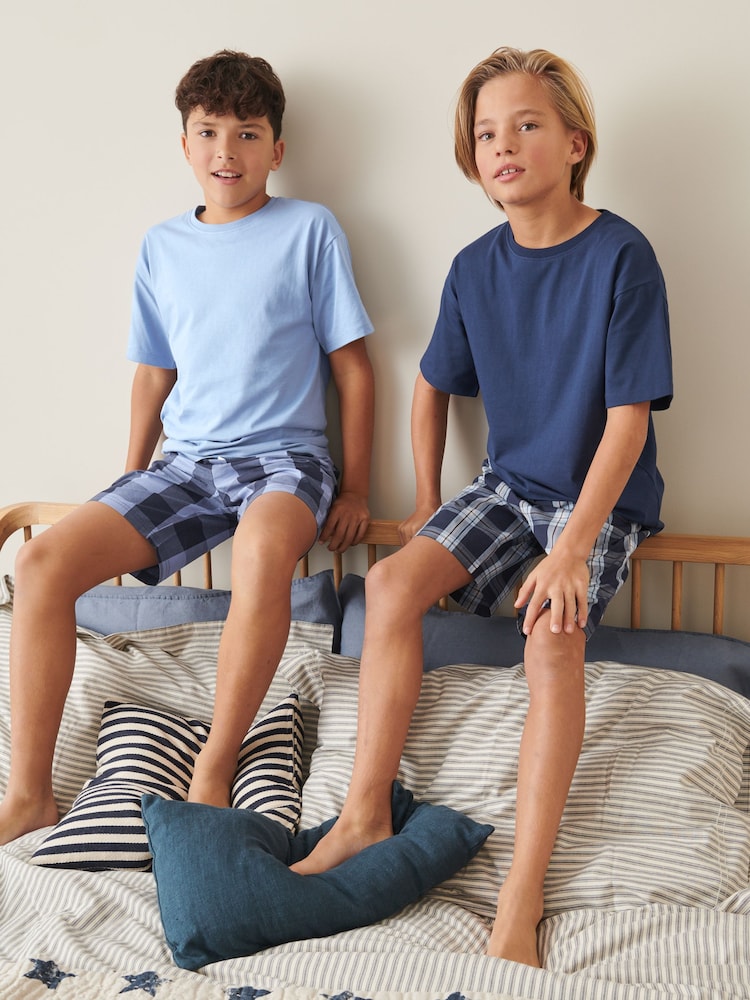 Blau - Karierte, kurze Pyjamas im 2er-Pack (9Monate bis 16 Jahre) - Bild 2 von 6 Blau - Karierte, kurze Pyjamas im 2er-Pack (9Monate bis 16 Jahre) - Bild 2 von 6