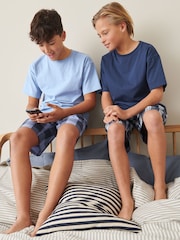 Blau - Karierte, kurze Pyjamas im 2er-Pack (9Monate bis 16 Jahre) - Bild 3 von 6