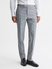 Reiss Grange Wool Slim Fit Micro Puppytooth Formal Trousers - Imagen 1 de 5