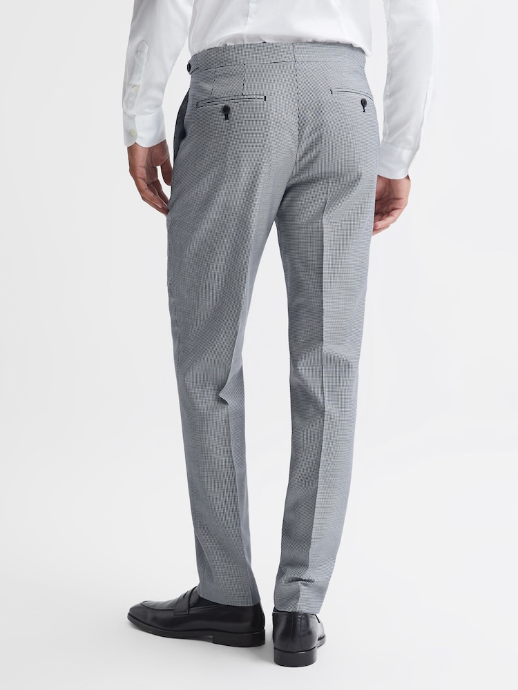 Reiss Grange Wool Slim Fit Micro Puppytooth Formal Trousers - Imagen 5 de 5