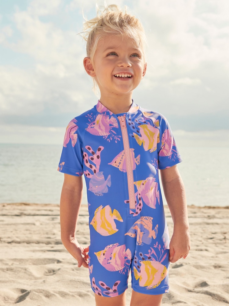 Navy Blue Fish Sunsafe Swim Suit (3mths-7yrs) - Image 1 of 7
