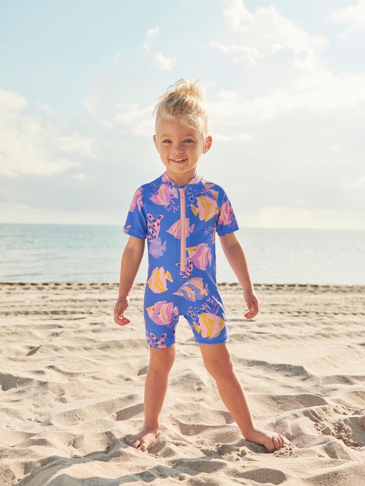 Navy Blue Fish Sunsafe Swim Suit (3mths-7yrs) - Image 2 of 7