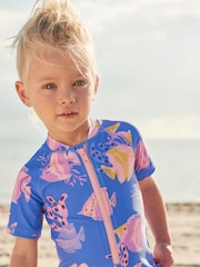 Navy Blue Fish Sunsafe Swim Suit (3mths-7yrs) - Image 5 of 7