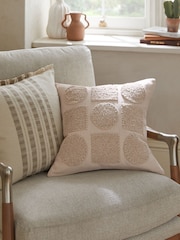 Natural Tufted Shapes Cushion - Image 1 of 4