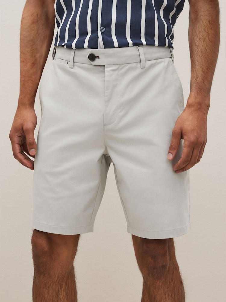 Light Grey Smart Printed Chino Shorts - Image 1 of 8