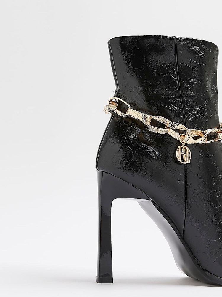 River Island Black Point Toe Chain Boots - Image 4 of 4 River Island Black Point Toe Chain Boots - Image 4 of 4