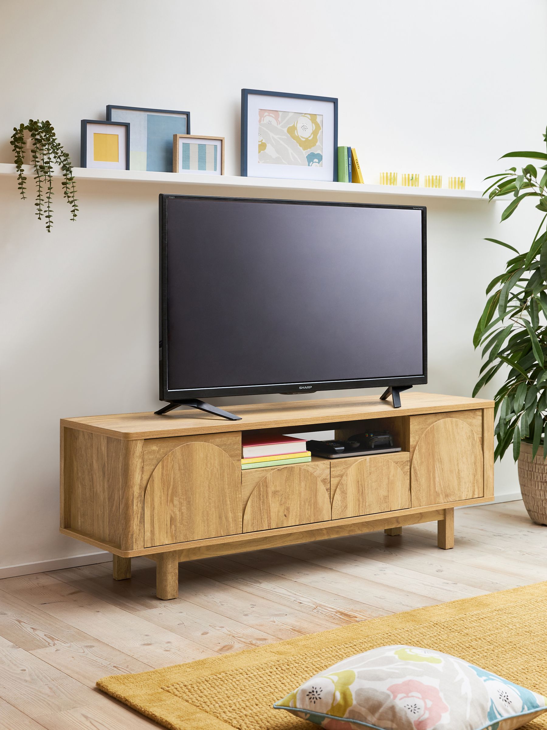Natural Arches Mango Up to 65 inch Wood Effect TV Unit