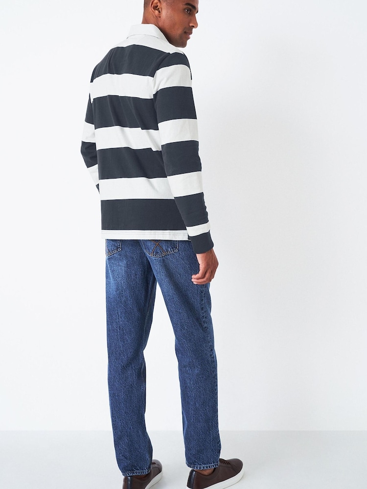 Crew Clothing Company Navy Blue Cotton Classic Jeans - Image 2 of 5