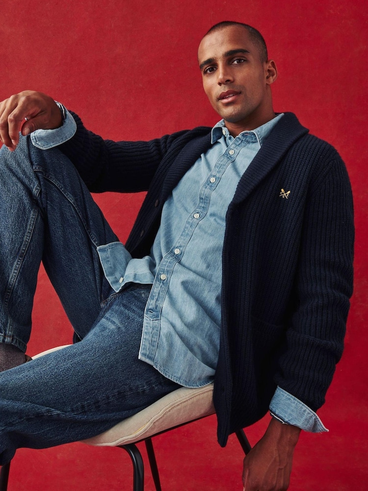 Crew Clothing Company Navy Blue Cotton Classic Jeans - Image 5 of 5