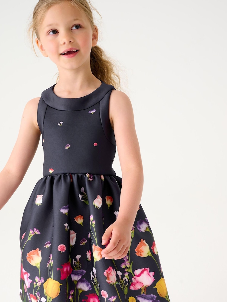 Baker by Ted Baker Navy Blue Floral Scuba Dress - Image 1 of 10 Baker by Ted Baker Navy Blue Floral Scuba Dress - Image 1 of 10