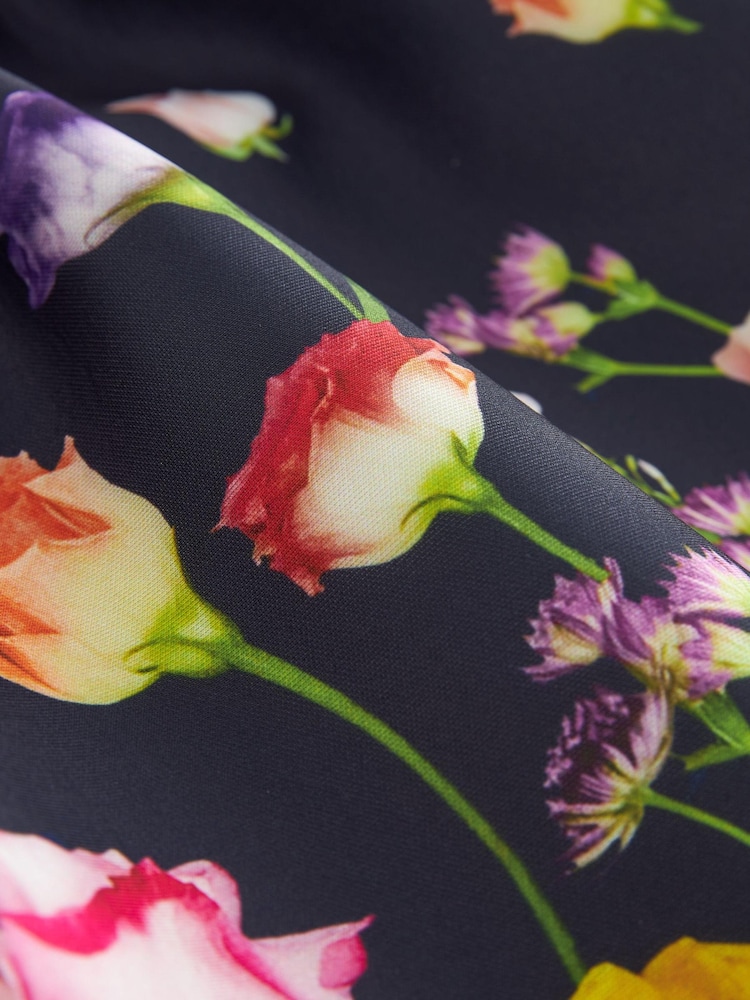 Baker by Ted Baker Navy Blue Floral Scuba Dress - Image 10 of 10