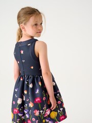 Baker by Ted Baker Navy Blue Floral Scuba Dress - Image 3 of 10