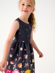 Baker by Ted Baker Navy Blue Floral Scuba Dress - Image 4 of 10
