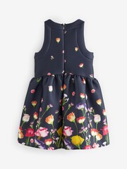 Baker by Ted Baker Navy Blue Floral Scuba Dress - Image 7 of 10