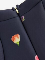 Baker by Ted Baker Navy Blue Floral Scuba Dress - Image 8 of 10