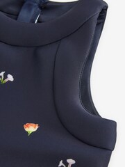 Baker by Ted Baker Navy Blue Floral Scuba Dress - Image 9 of 10