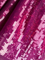 JoJo Maman Bébé Plum Purple Velvet & Sequin Party Dress - Image 3 of 4