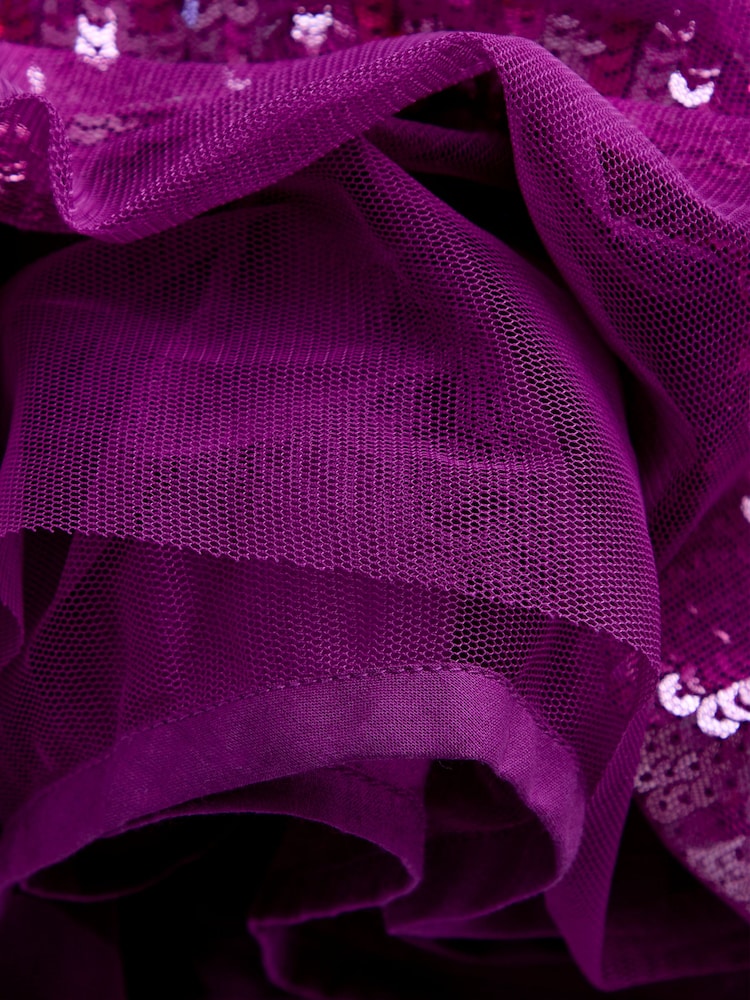 JoJo Maman Bébé Plum Purple Velvet & Sequin Party Dress - Image 4 of 4 JoJo Maman Bébé Plum Purple Velvet & Sequin Party Dress - Image 4 of 4