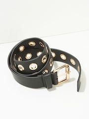 Mint Velvet Black Leather Belt - Image 2 of 3