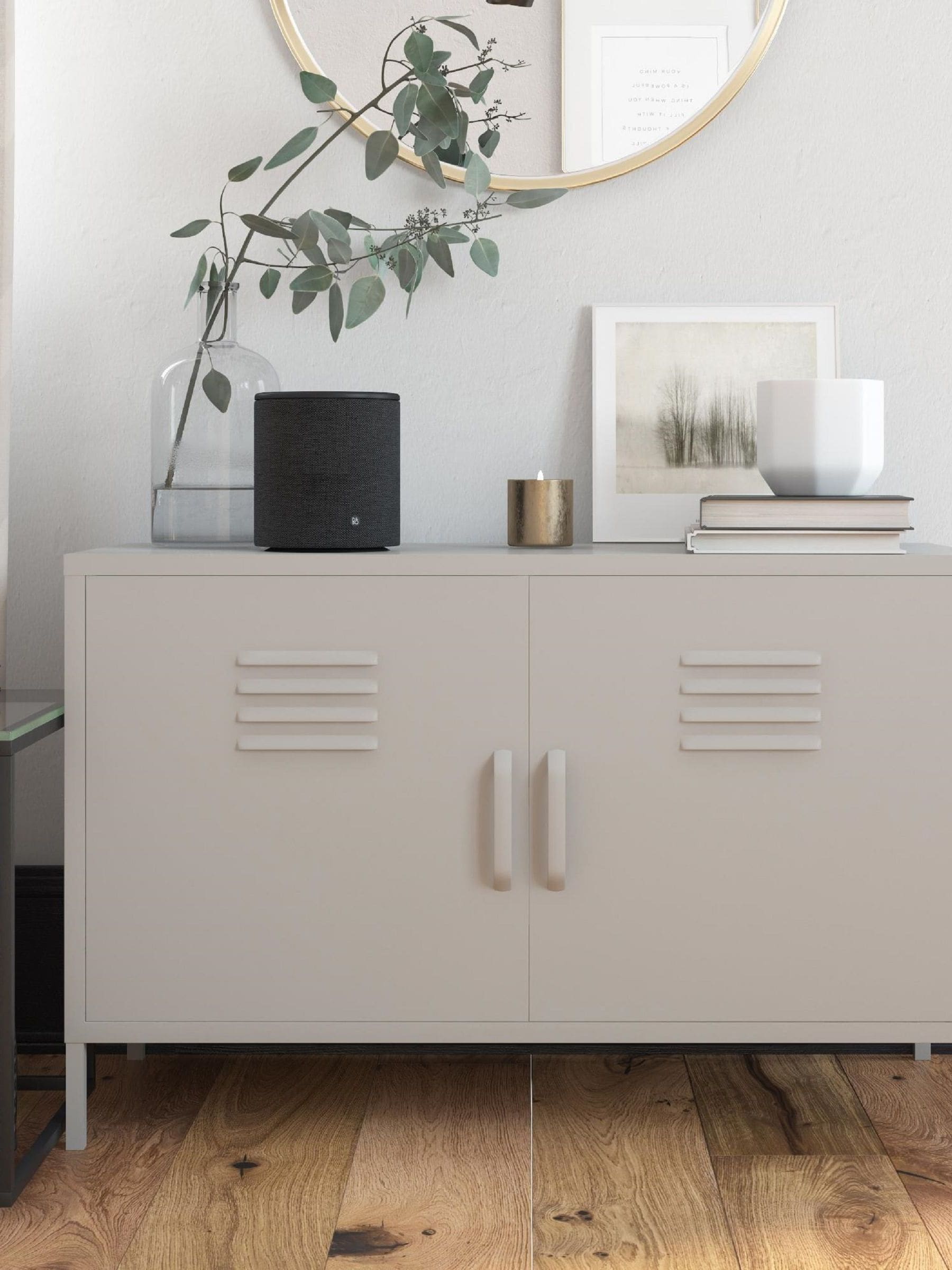 Freemans Taupe Bradford 2 Door Metal Accent Cabinet - Image 4