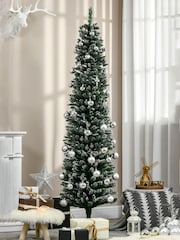 Homcom Green 6.5ft Artificial Snowy Christmas Tree - Image 1 of 5