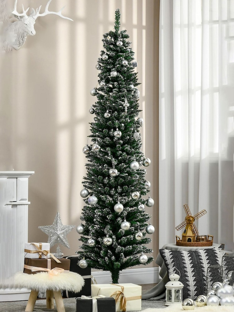 Homcom Green 6.5ft Artificial Snowy Christmas Tree - Image 1 of 5