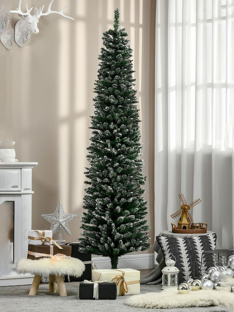 Homcom Green 6.5ft Artificial Snowy Christmas Tree - Image 2 of 5