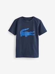 أزرق داكن - تي شيرت برسمة شعار تمساح كبير للأطفال من Lacoste - صورة 1 من 3