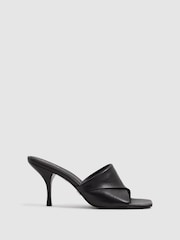Reiss Black Beaumont Folded Mules - Image 1 of 7