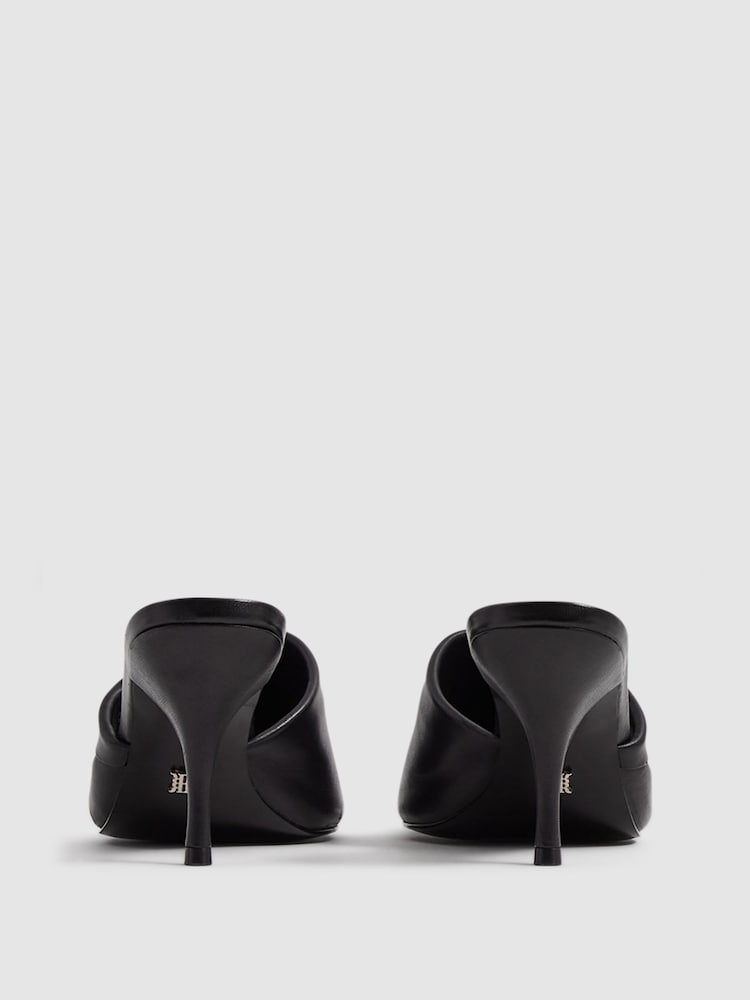 Reiss Black Beaumont Folded Mules - Image 7 of 7