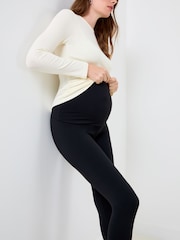 JoJo Maman Bébé Black Super Soft Seamless Maternity Leggings - Image 2 of 4