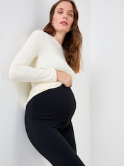 JoJo Maman Bébé Black Super Soft Seamless Maternity Leggings - Image 3 of 4