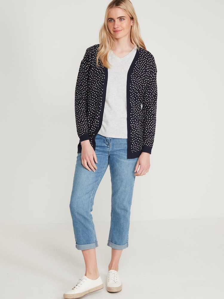 M&Co Blue Spot Print Cardigan - Image 1 of 4