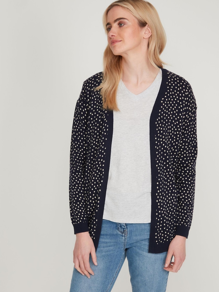 M&Co Blue Spot Print Cardigan - Image 4 of 4