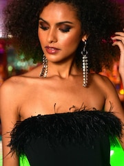 Ro&Zo Green Feather Trim Jumpsuit - Image 3 of 5