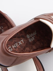 Tan/White Leather Saddle Loafers - Image 4 of 6