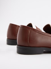 Tan/White Leather Saddle Loafers - Image 5 of 6