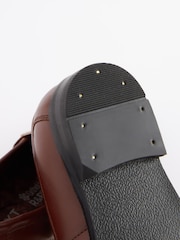 Tan/White Leather Saddle Loafers - Image 6 of 6