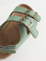 Sage Green Standard Fit (F) Double Buckle Cushioned Footbed Sandals - Image 5 of 8