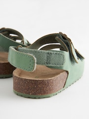Sage Green Standard Fit (F) Double Buckle Cushioned Footbed Sandals - Image 7 of 8